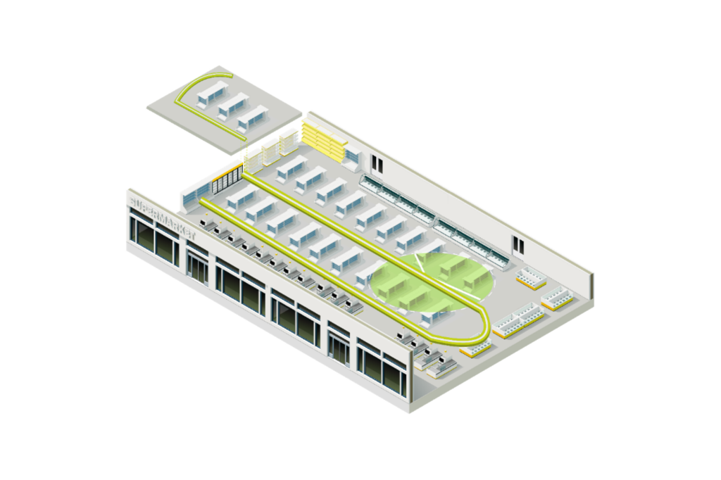 SMARTRACK covering the aisles of a retail store